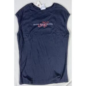 Womens HARD ROCK Hotel CHICAGO TOP XL Shirt BLACK Fitted XLarge NWT